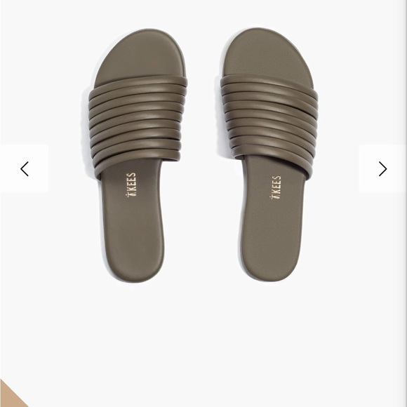 TKEES NWOT Caro Slide Sandals Olive Size 7 - Picture 1 of 11